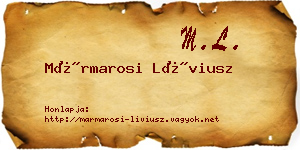 Mármarosi Líviusz névjegykártya